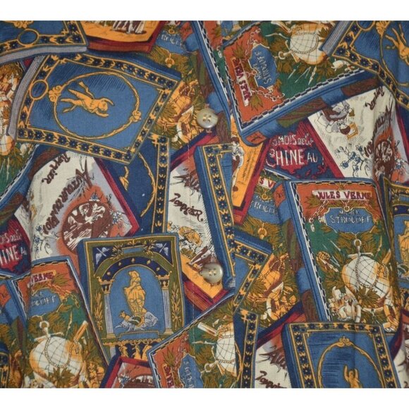 Vintage Eagle River Traders Ladies 16 Brown Print Long Sleeve Button Front Shirt - Picture 3 of 10